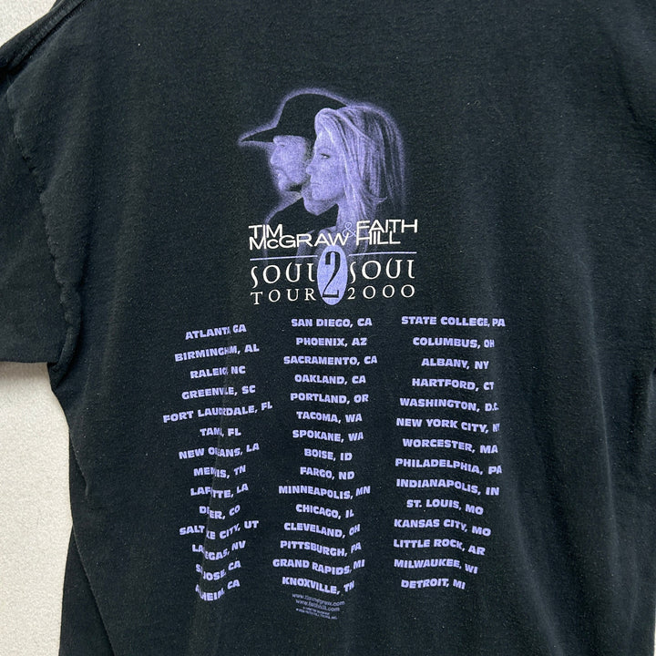 Y2K Tim McGraw & Faith Hill Souls Tour 2000 Concert Shirt Black Size L