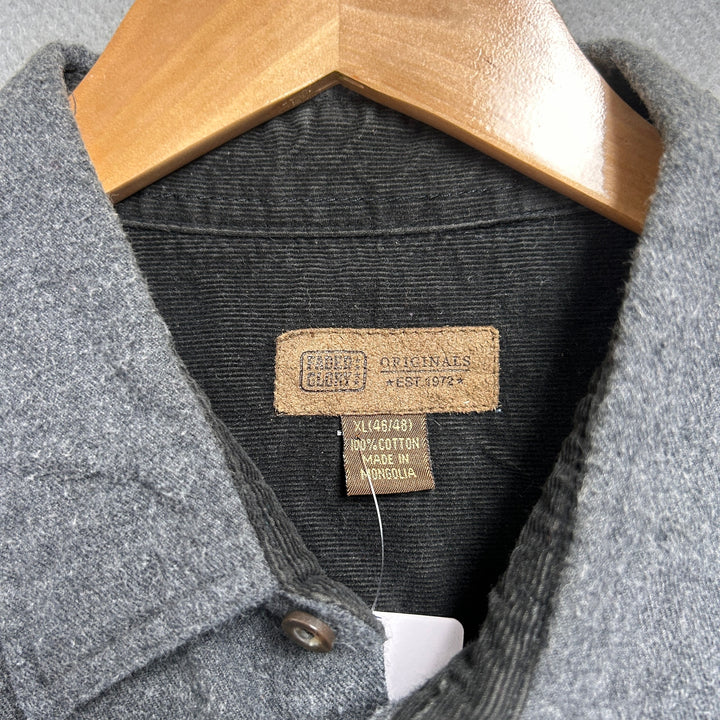 Men's Faded Glory Grey Double Pocket Flannel Button Up XL