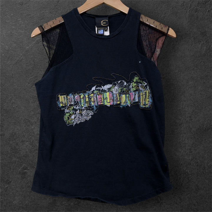 Justcavalli Lace Sleeve Tank Top Size 46