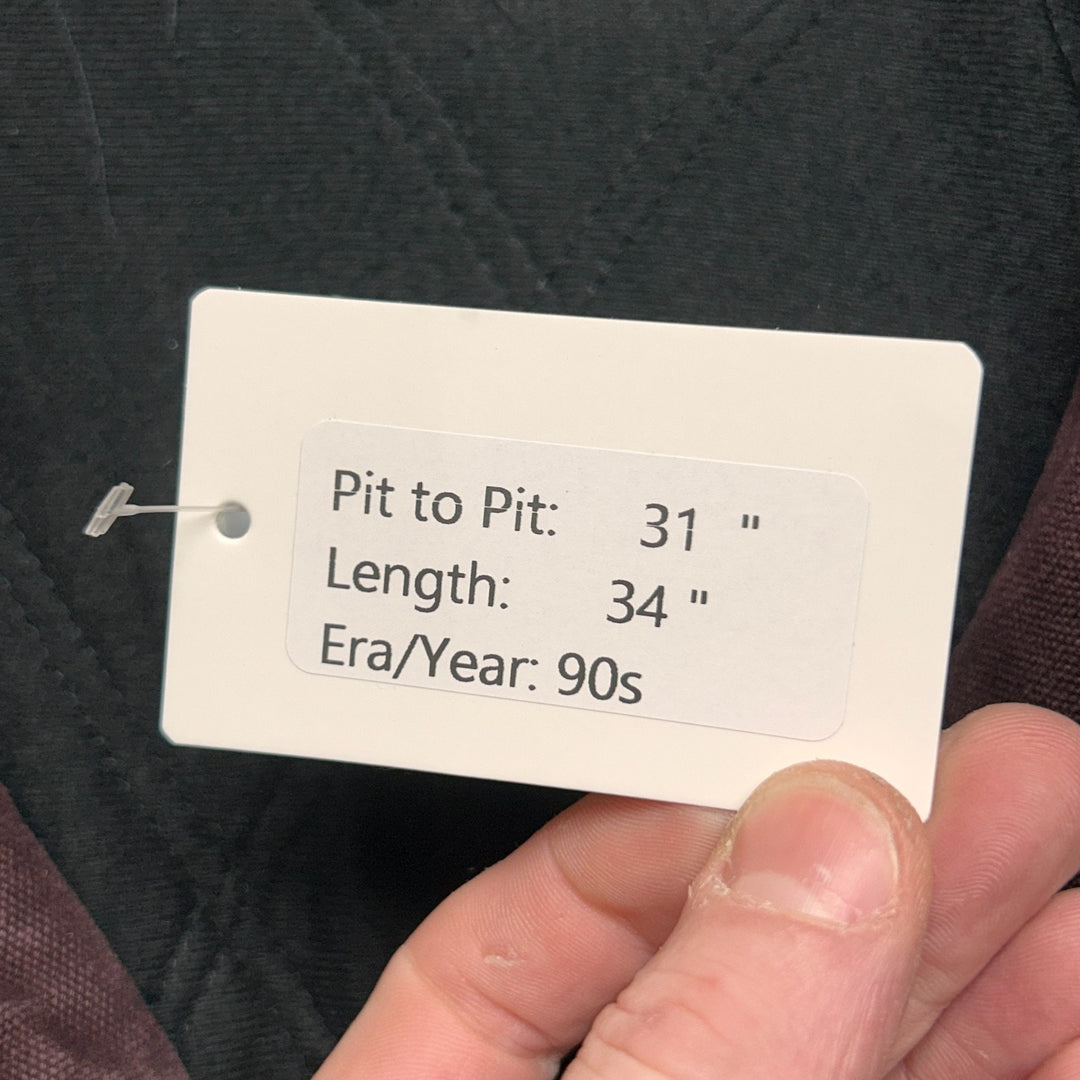 Vintage 90s Carhartt C08BRG Burgundy Barn Jacket Corduroy Collar Size 2XL