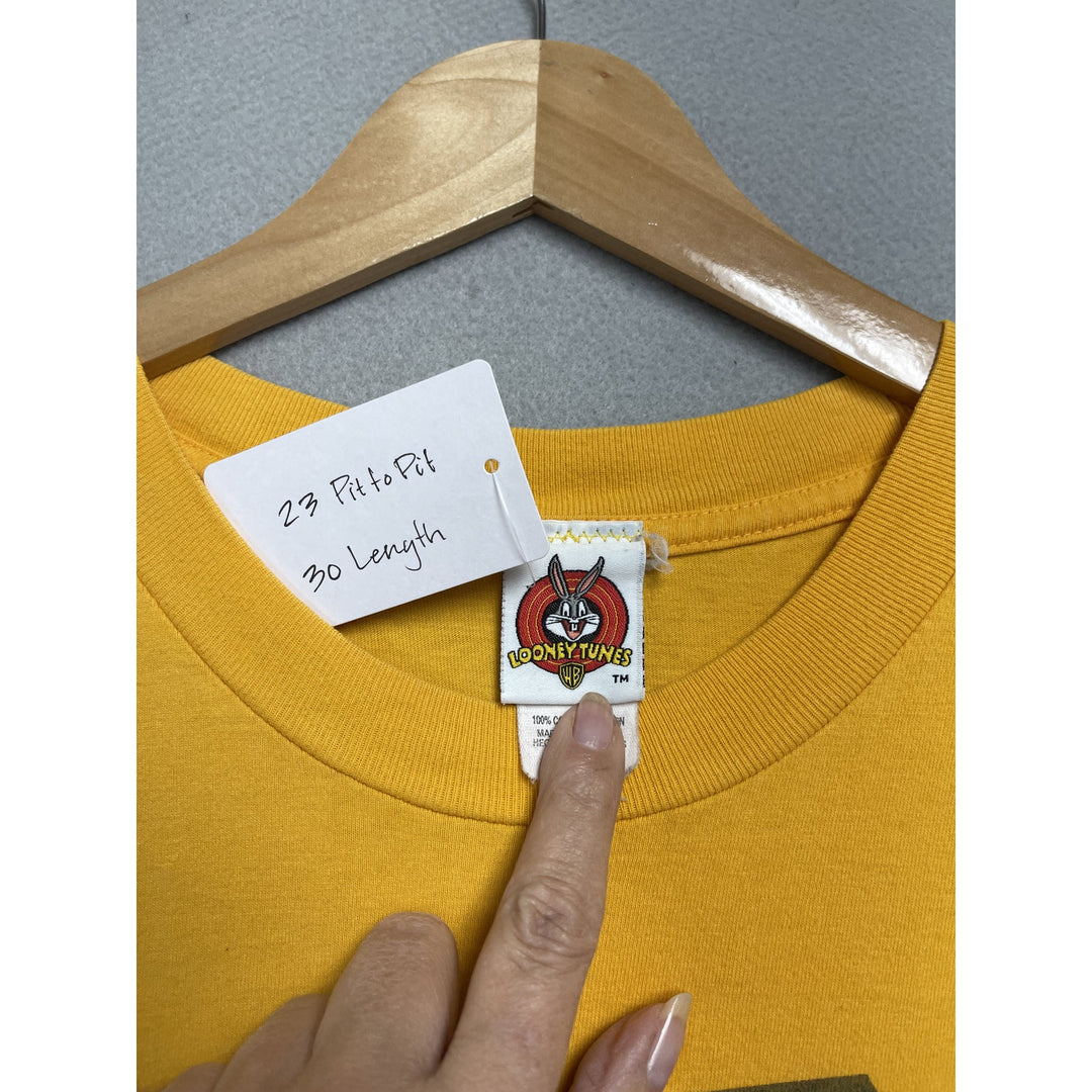 Vintage Looney Tunes Taz Unstoppable Attitude Yellow Shirt XL