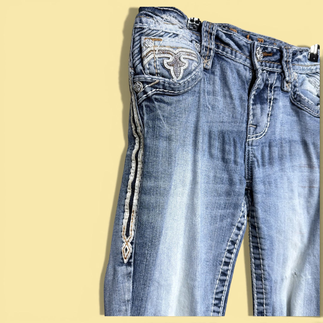 Vintage Y2K Women's Rock Revival Boot Cut Jeans Size 28