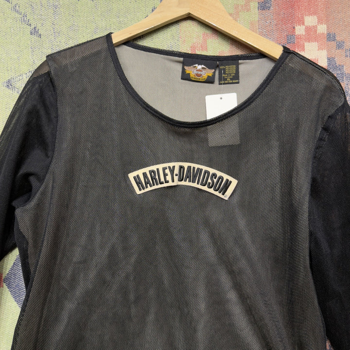 Harley Davidson Vintage Mesh Sheer T Shirt Size XL 90s