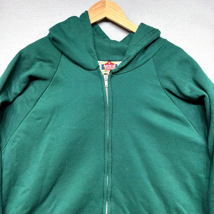 Vintage American Edition Thermal Lined Green Hoodie Size XXXL
