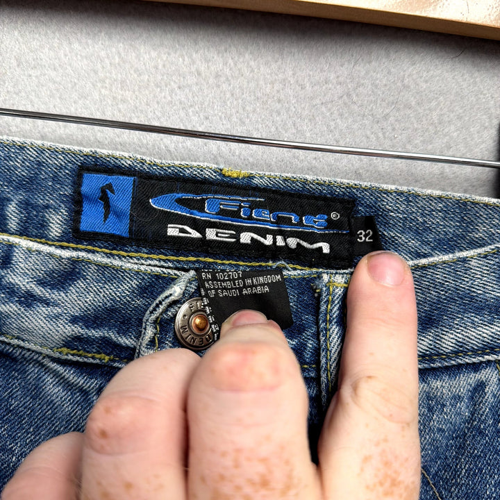 Vintage Fiend Denim Jeans Y2K Wide Leg Size 32x30