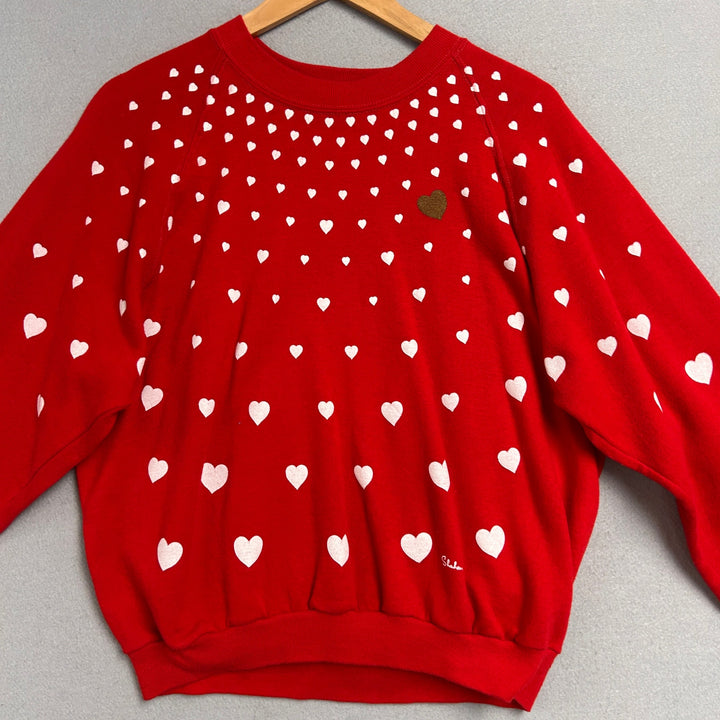Vintage Miss K Hearts Sweatshirt Size Large