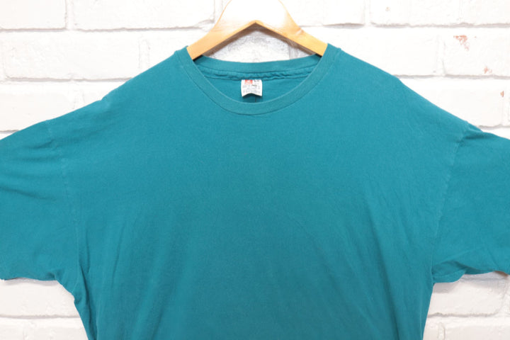 90s Vintage Hanes Teal T Shirt Size XXL