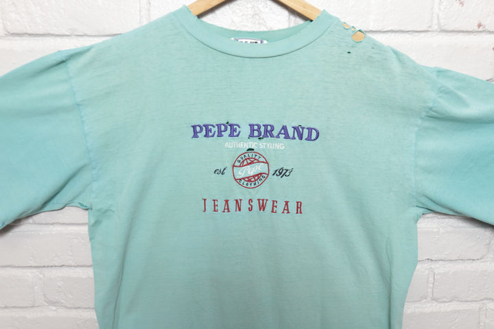80s Vintage Pepe Brand Jeanswear Distressed T Shirt Size XL