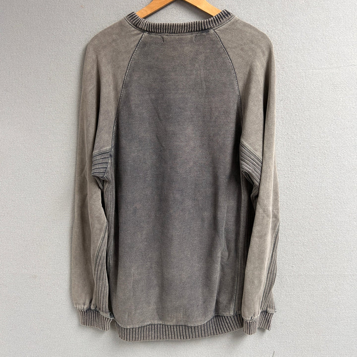 Vintage Retrofit Gray Paneled Sweater Size XL