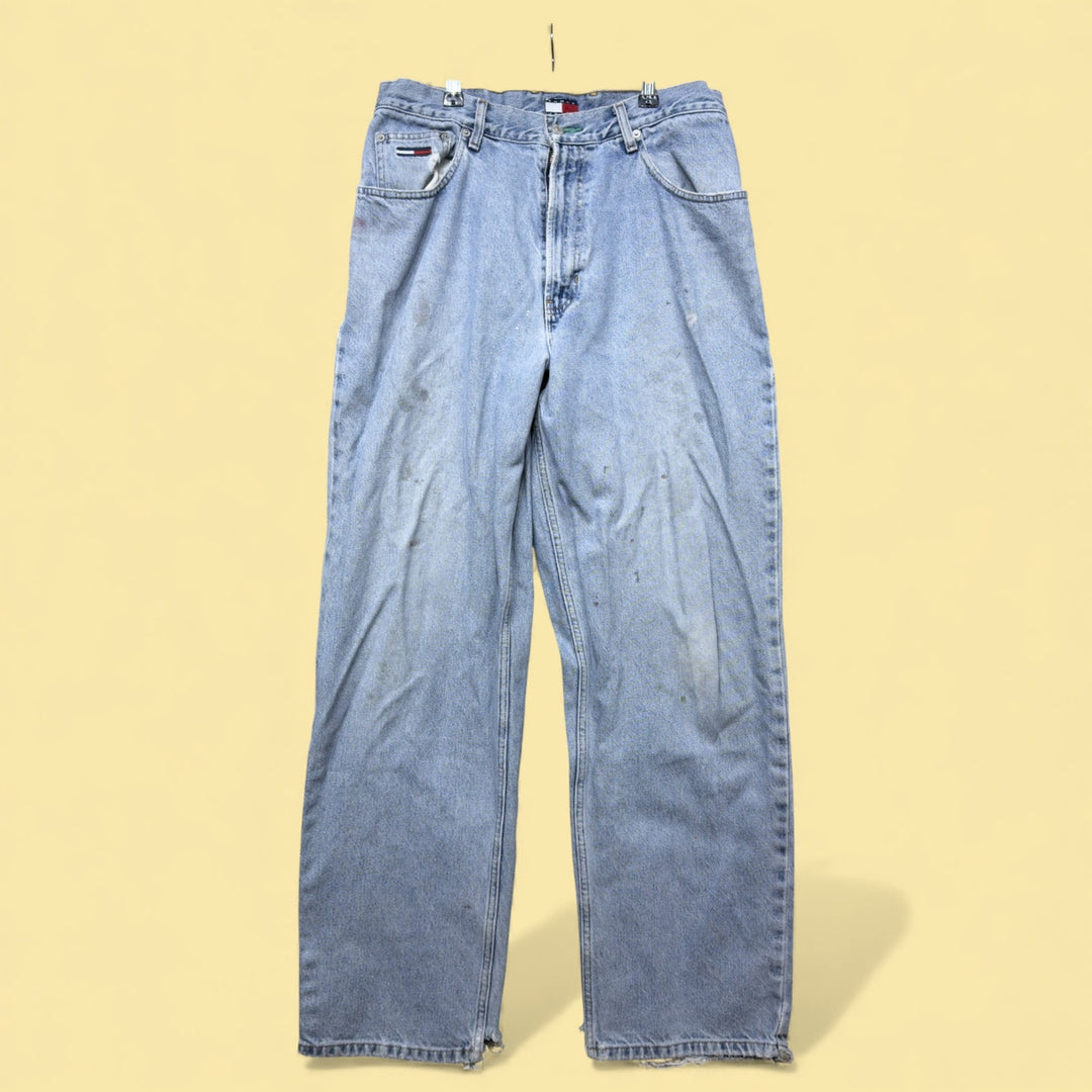 Vintage Tommy Hilfiger 90s Baggy Big Flag Jeans Size 32