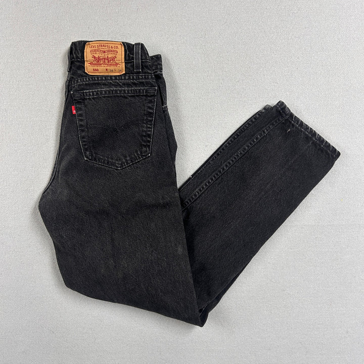 Vintage Levi's 550 Made in USA Black Jeans Size 32