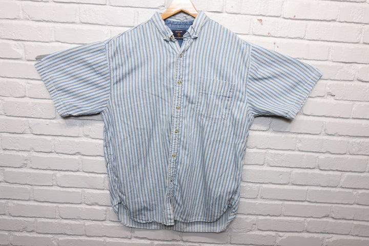 90s striped coliseum button down shirt size xxl