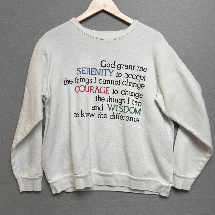 Vintage God Grant Me Serenity Courage Wisdom Sweatshirt Size XL