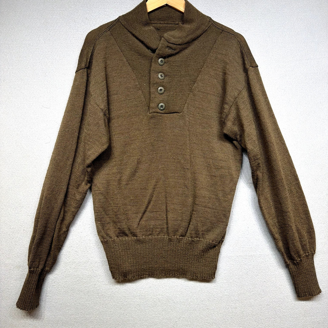 Vintage Military Wool Henley Sweater Size Small