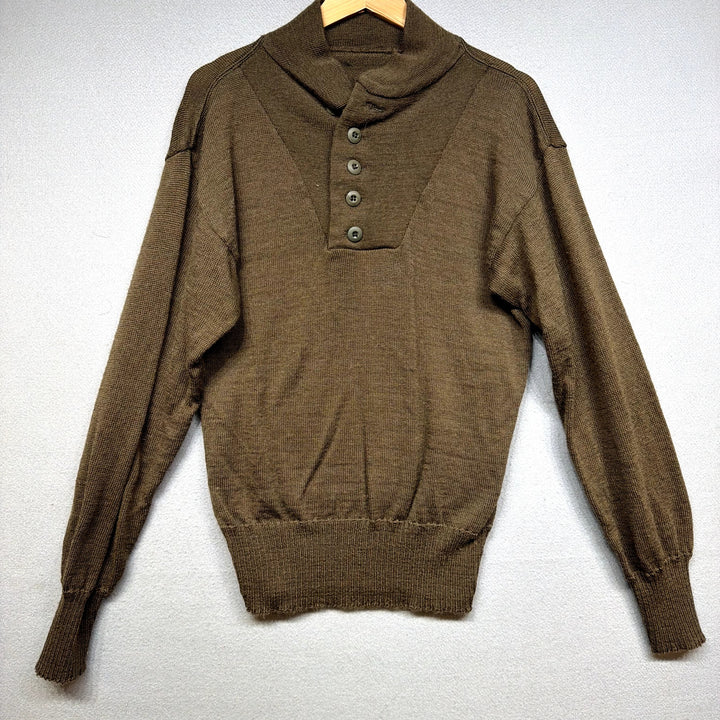 Vintage Military Wool Henley Sweater Size Small
