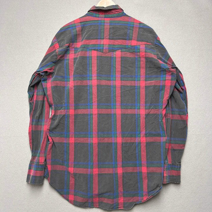 Vintage Ely Cattleman Plaid Pearl Snap Shirt Size XLT
