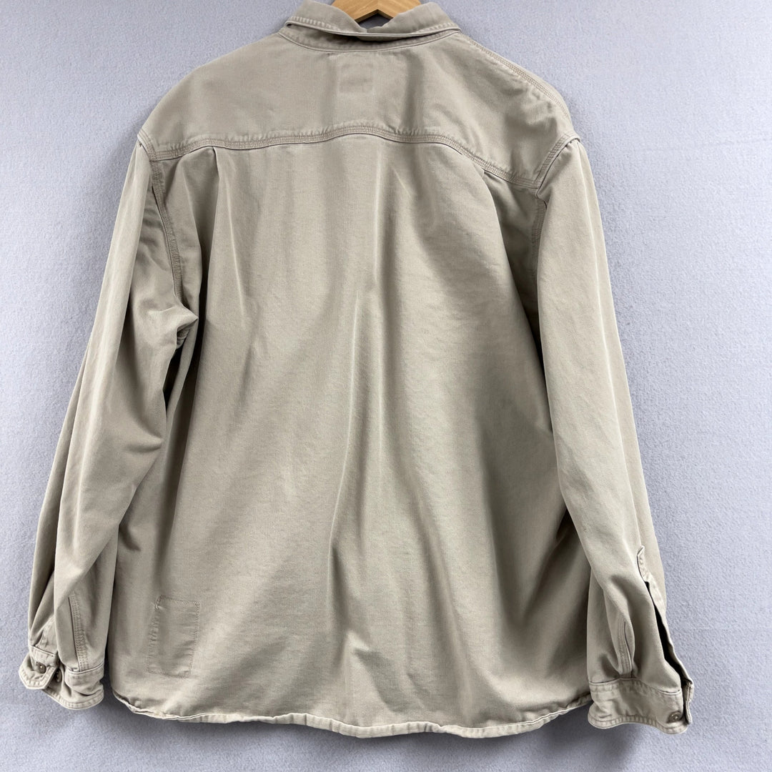 Men's Carhartt Fire Resistant Tan Long Sleeve Shirt W/ Pockets XL