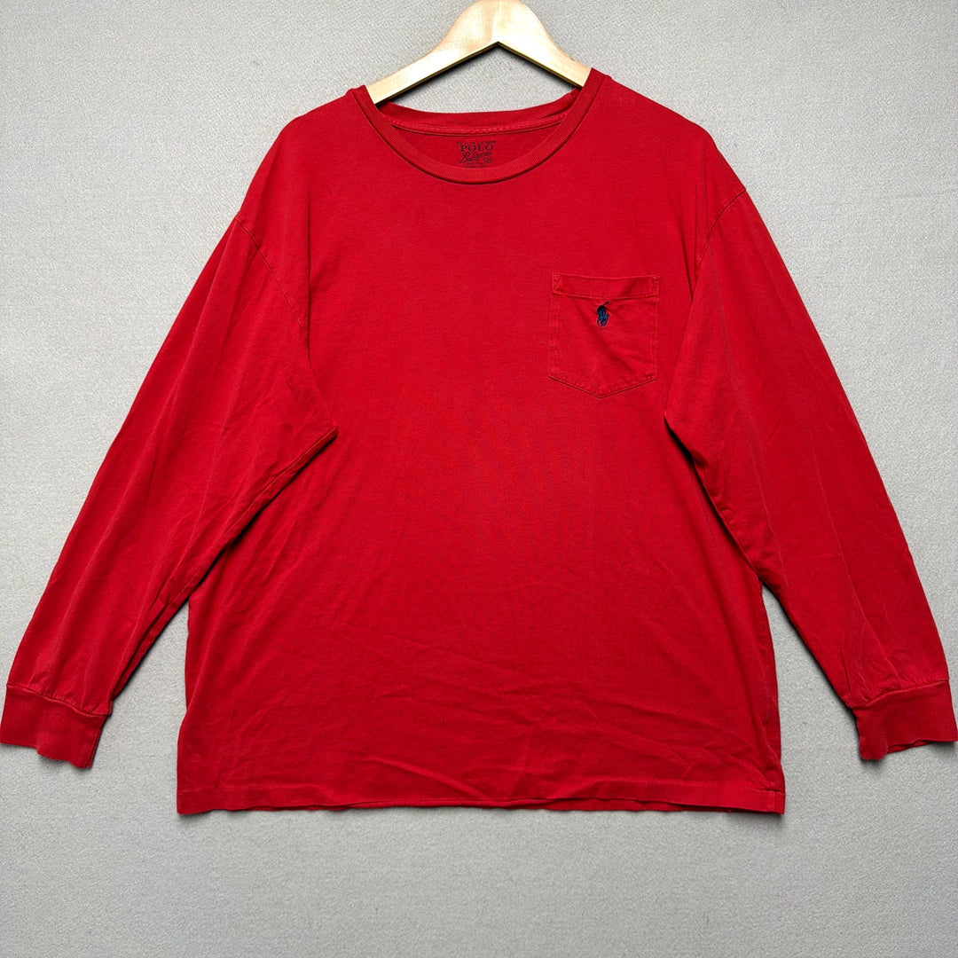 Polo Ralph Lauren Men's Red Long Sleeve Shirt Size Large