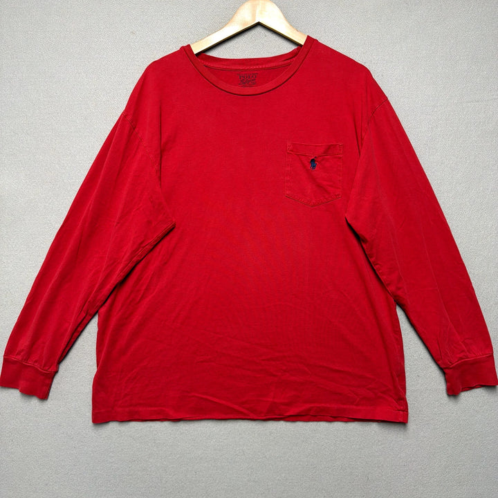 Polo Ralph Lauren Men's Red Long Sleeve Shirt Size Large