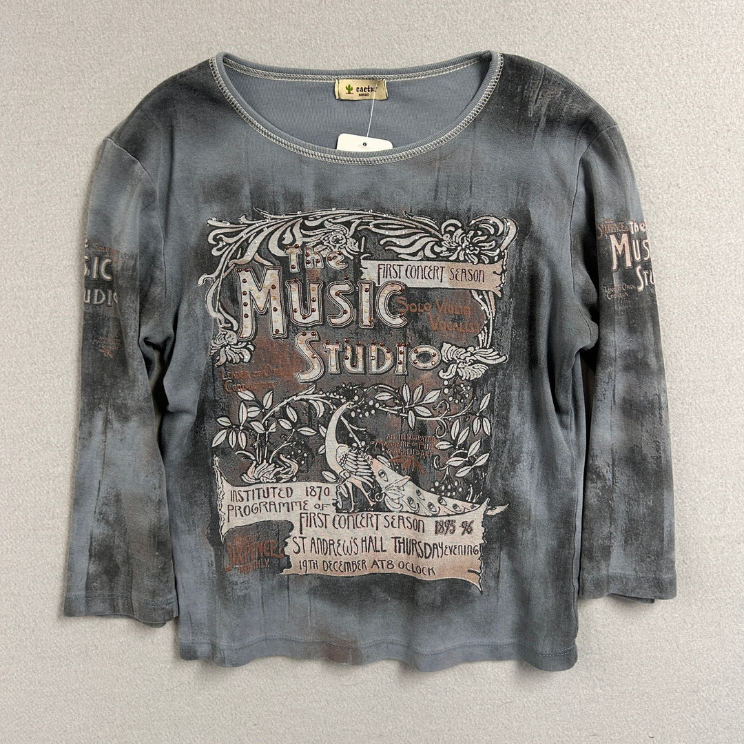 Vintage Cactus Music Studio Y2K t Shirt Size Small