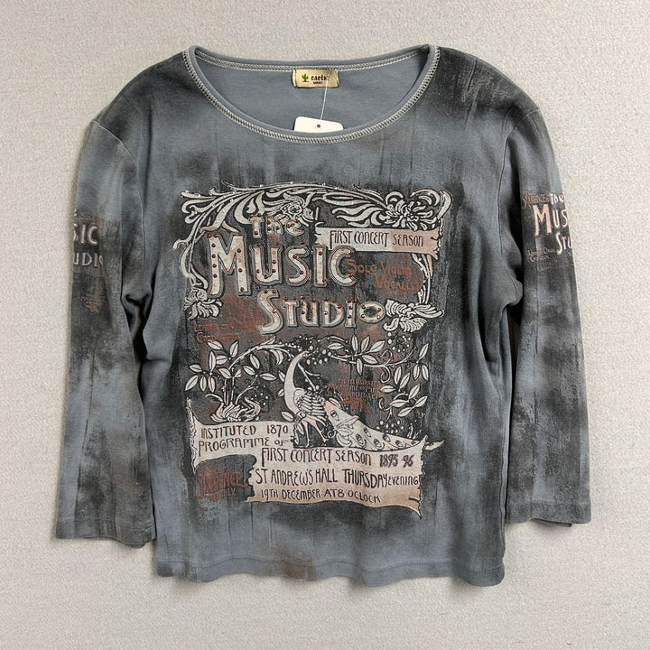 Vintage Cactus Music Studio Y2K t Shirt Size Small