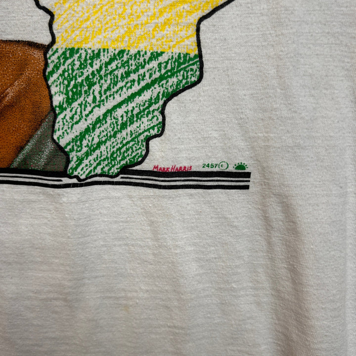 Vintage Africa Black Women's Anthem White Shirt Size XL