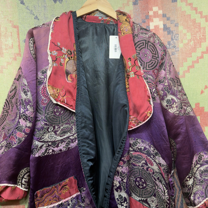 Japanese Kimono Style Vintage Jacket Medium 80s