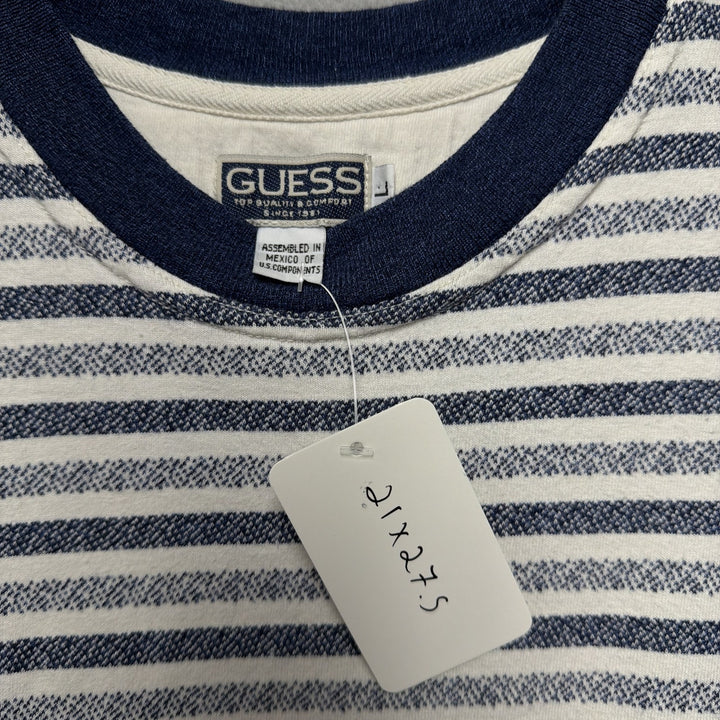 Vintage Guess Jeans Striped T Shirt Size Large