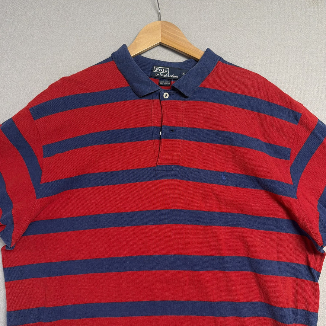 Vintage Ralph Lauren Red and Blue Polo Shirt Size XL