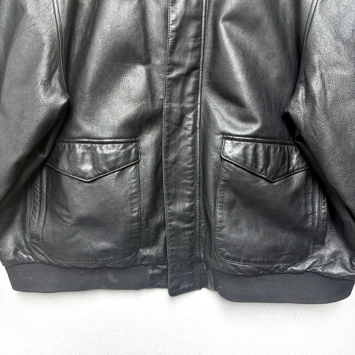 Vintage Durkee's Express A2 Leather Flight Bomber Jacket Size XXL