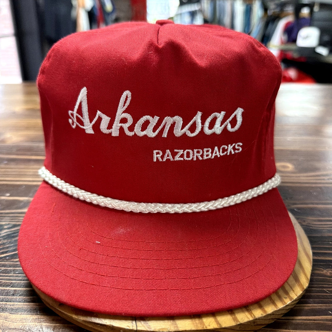 Vintage Arkansas Razorbacks Script Rope Hat