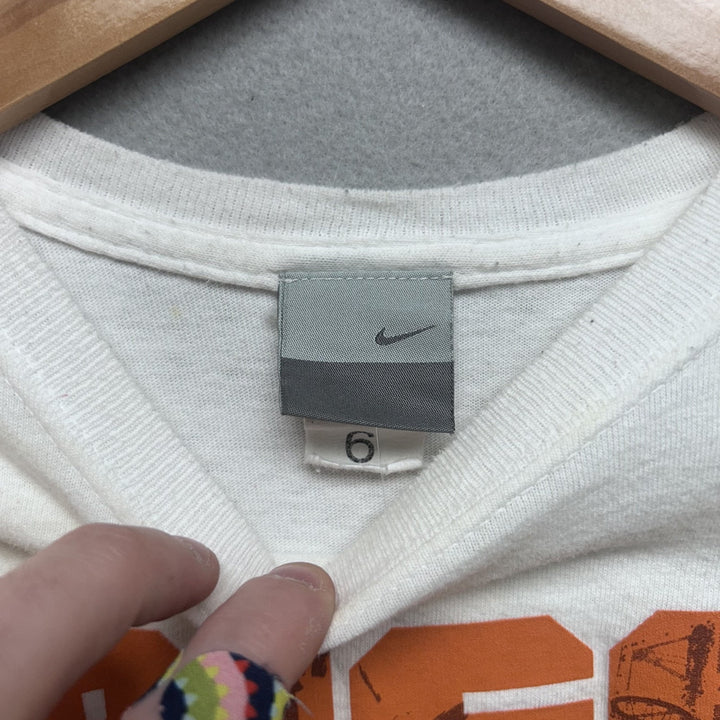 Early 2000's Nike Kids "Rise Above" Long Sleeve Basketball Shirt White Size 6