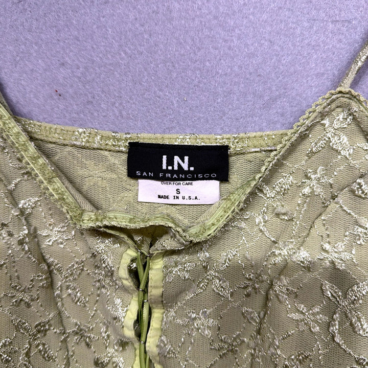 Vintage I.N. San Francisco Green Y2K Tank Top Size Small