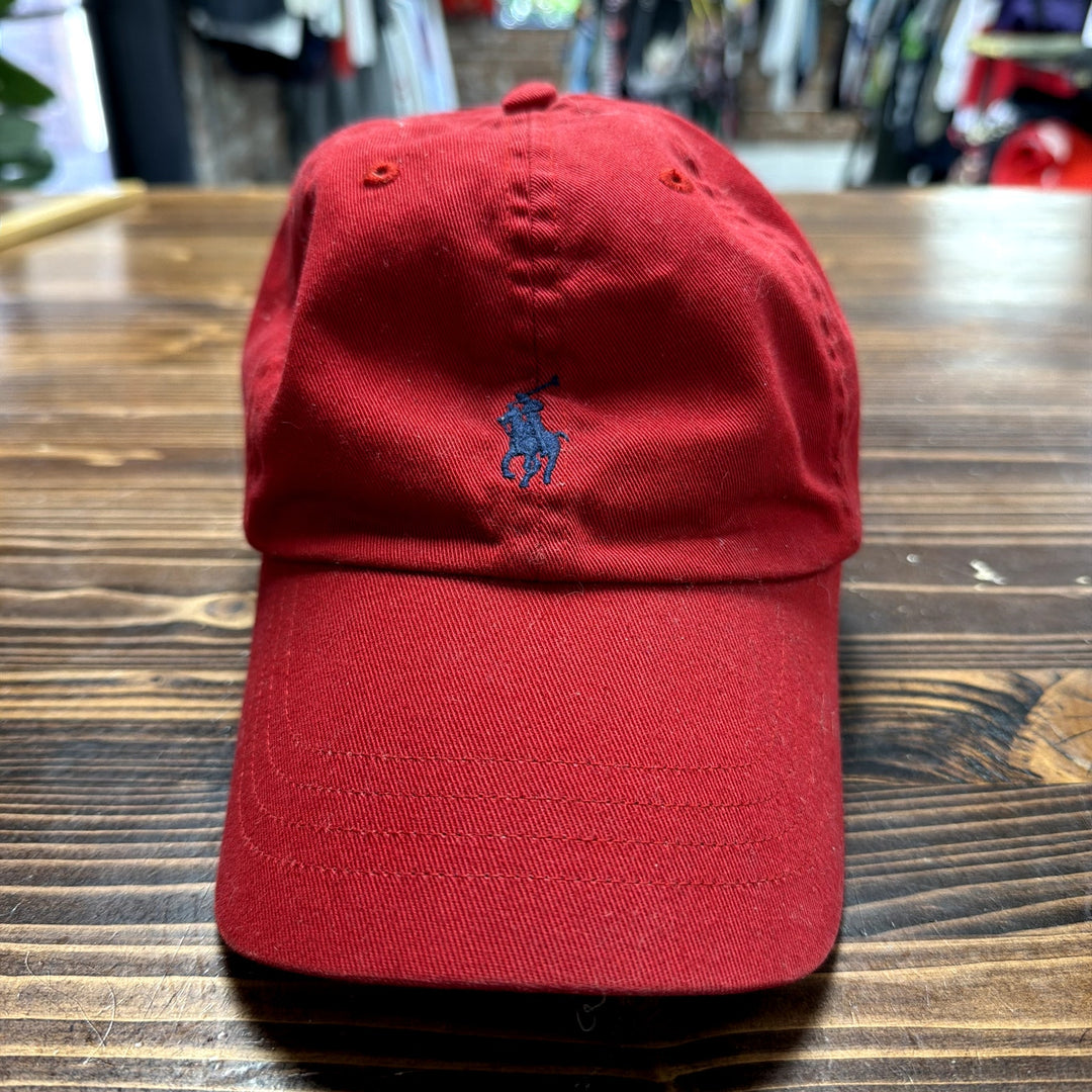 Polo Ralph Lauren Leather Strap Back Red Hat