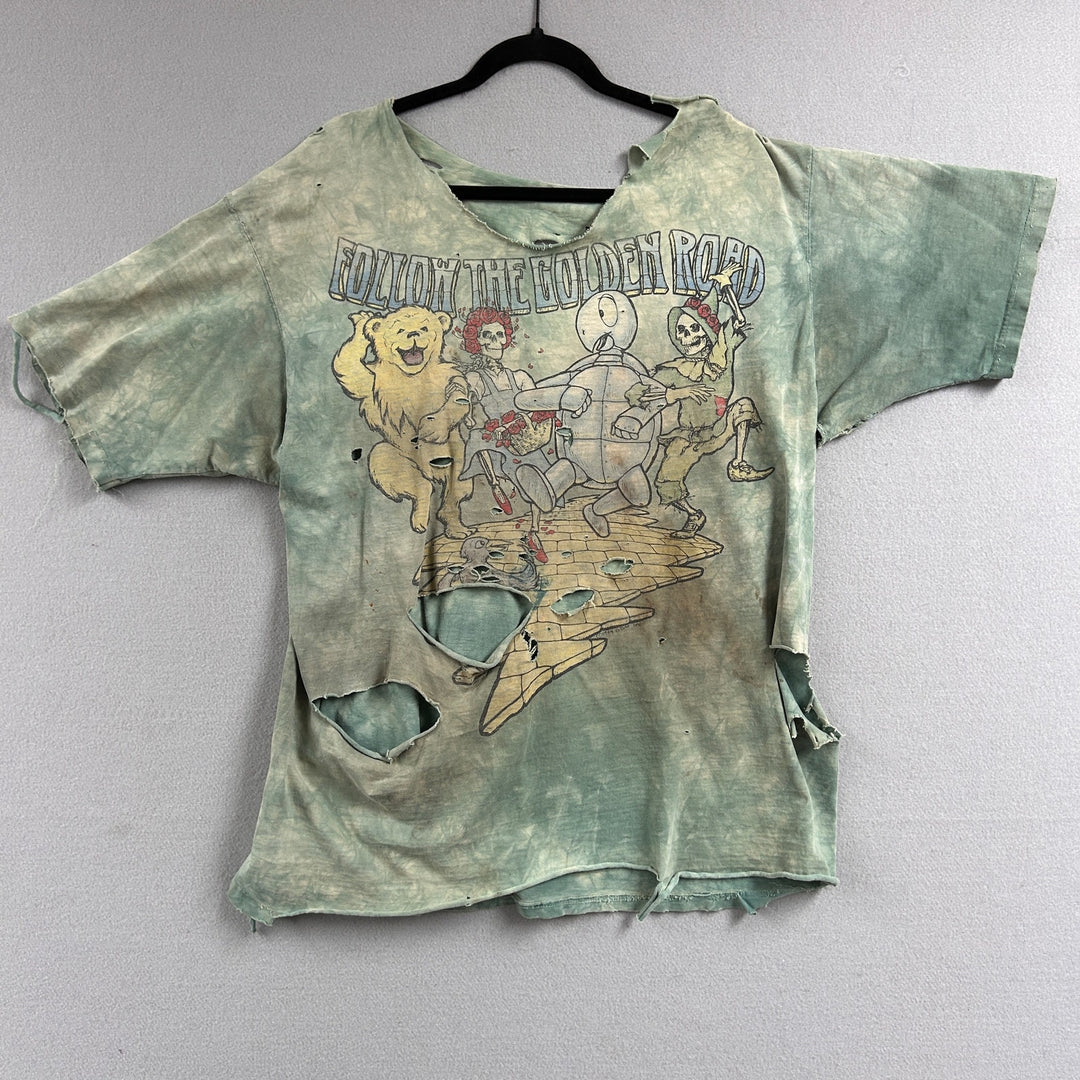 Vintage Grateful Dead Liquid Blue Heavily Distressed Thrashed T Shirt Size XL