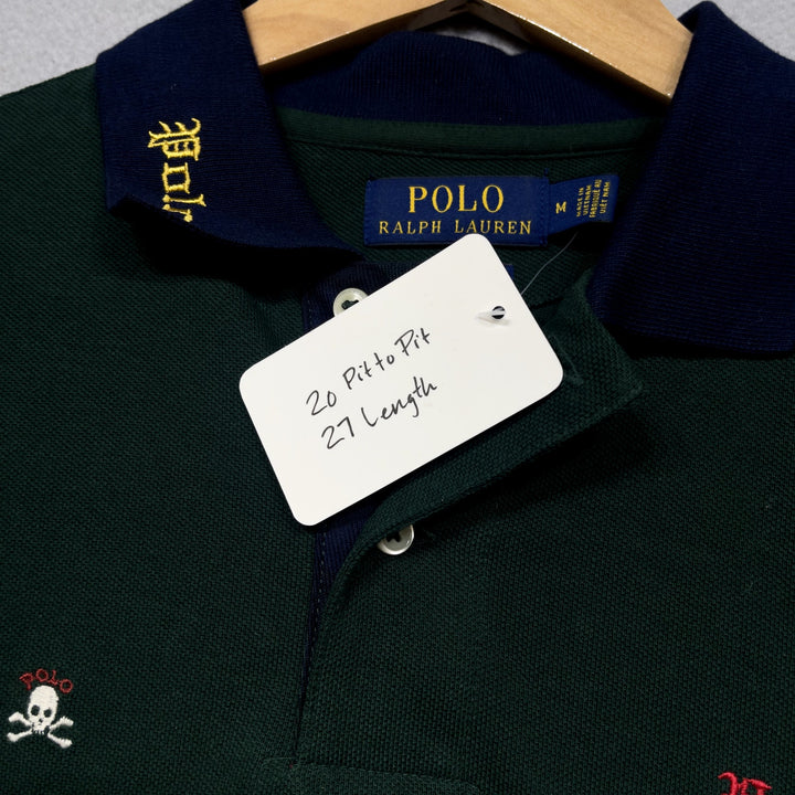 Polo Ralph Lauren Skull and Crown Embroidered Polo Shirt size Medium