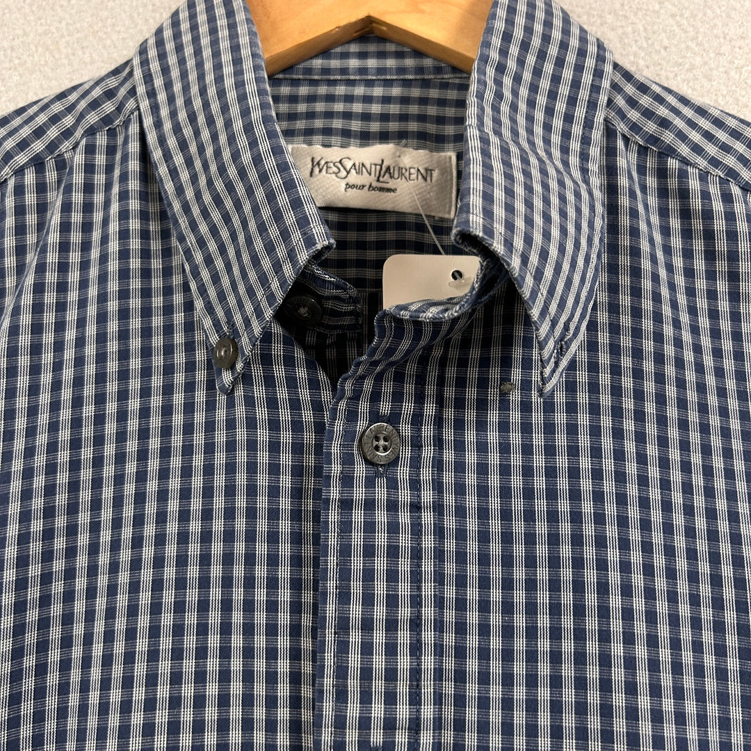 Vintage YSL Yves Saint Laurent Button Down Shirt Size Medium