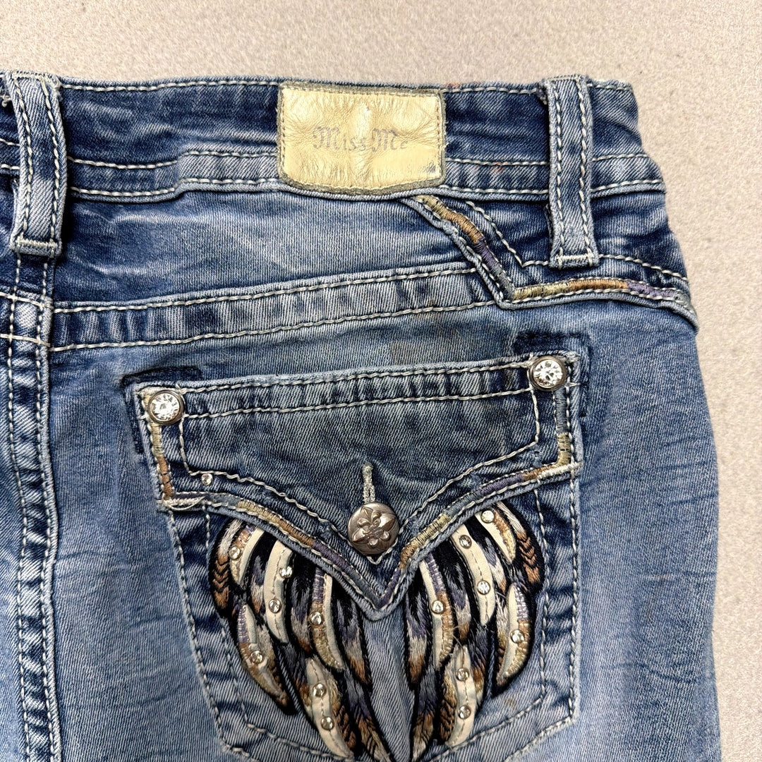 Vintage Miss Me Y2K Embroidered Pocket Jeans Size 34