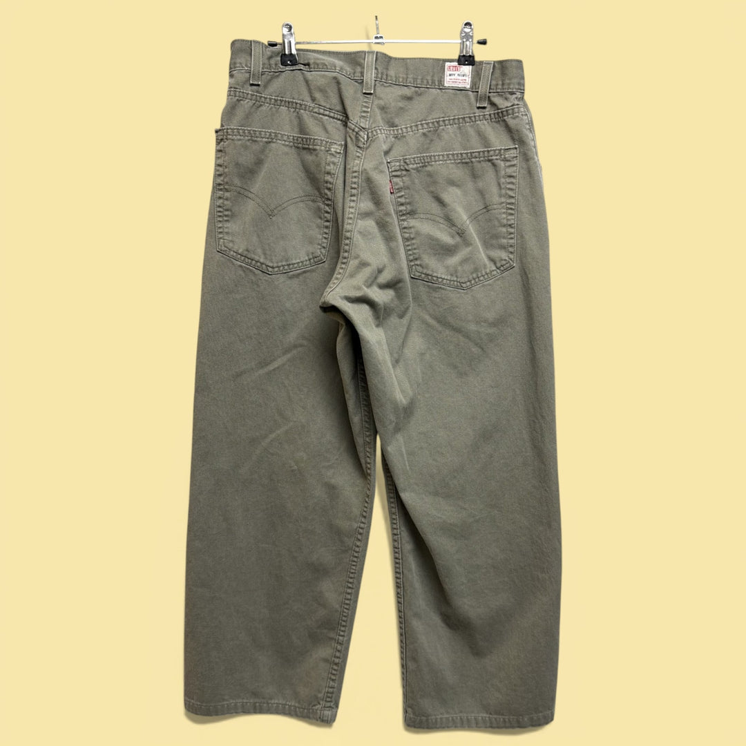Vintage 90s Levi's Dry Goods Green Baggy Pants Size 33