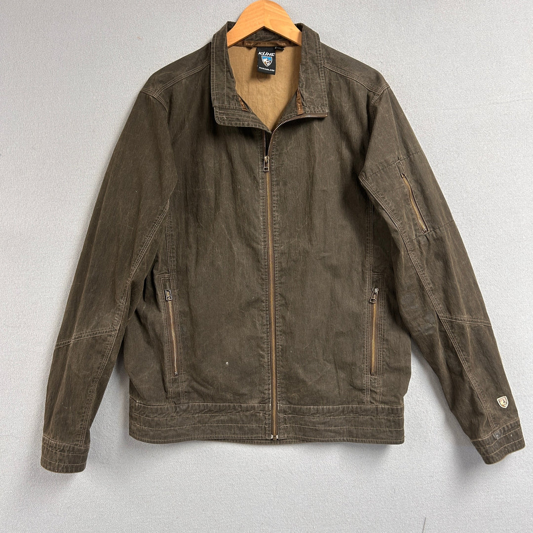 Kuhl Brown Canvas Zip Up Patina Dye Jacket Size Large