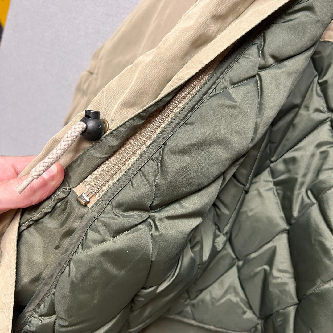 Vintage Mens St John's Bay Beige Quilted Lining Winter Coat Jacket Size Large