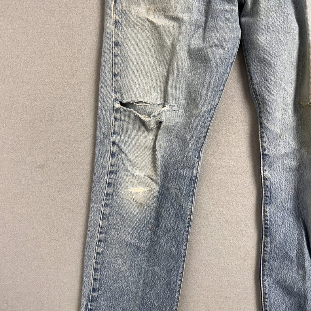 Vintage Levi's 501xx Light Wash Distressed Jeans Made in USA Men's 34x29