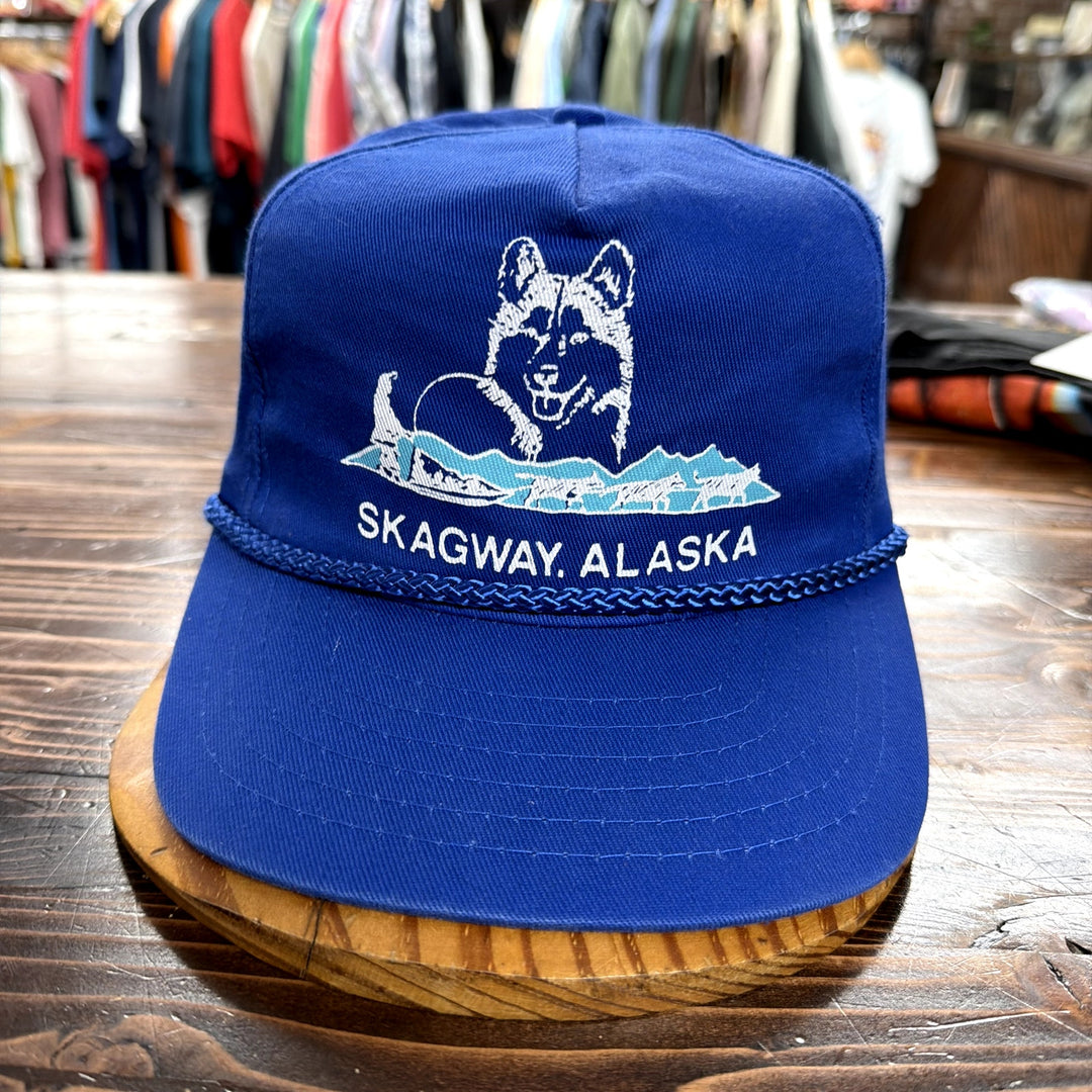 Vintage Skagway Alaska Dog Sledding Snapback Hat