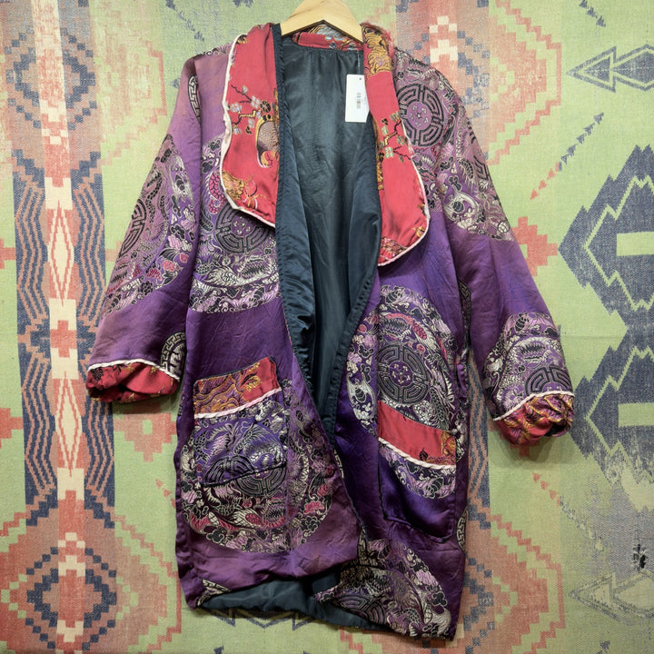 Japanese Kimono Style Vintage Jacket Medium 80s