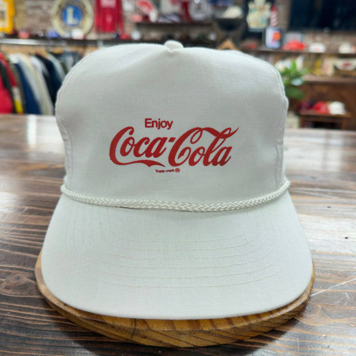 Coca Cola Vintage White Snapback Hat 90s