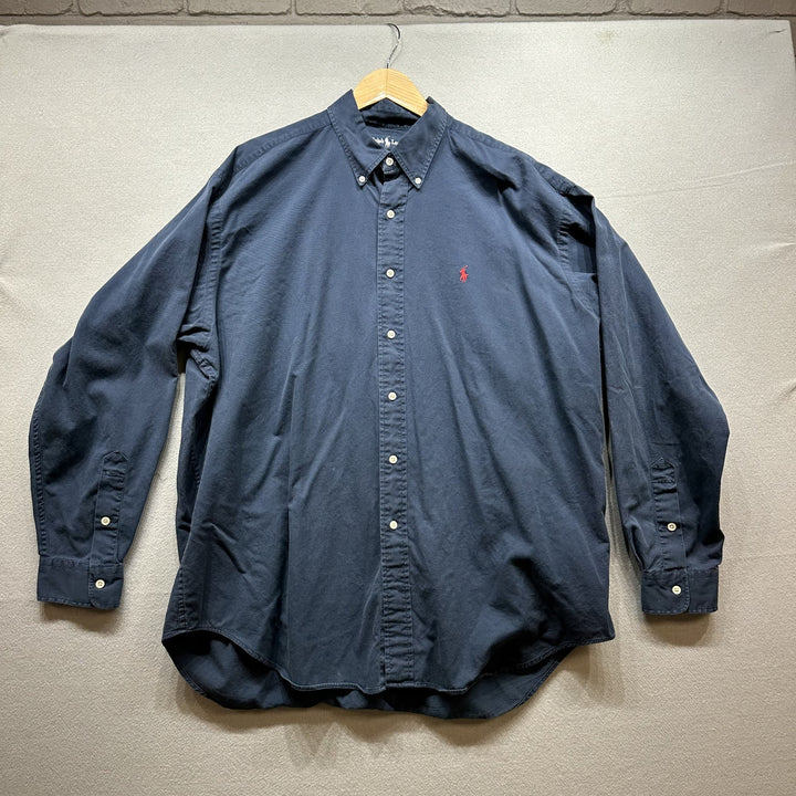 Vintage Ralph Lauren Blue Button Down Shirt Size XL