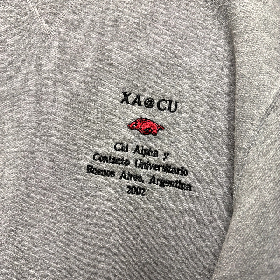 Vintage 2002 University of Arkansas Chi Alpha Argentina Trip Sweatshirt M