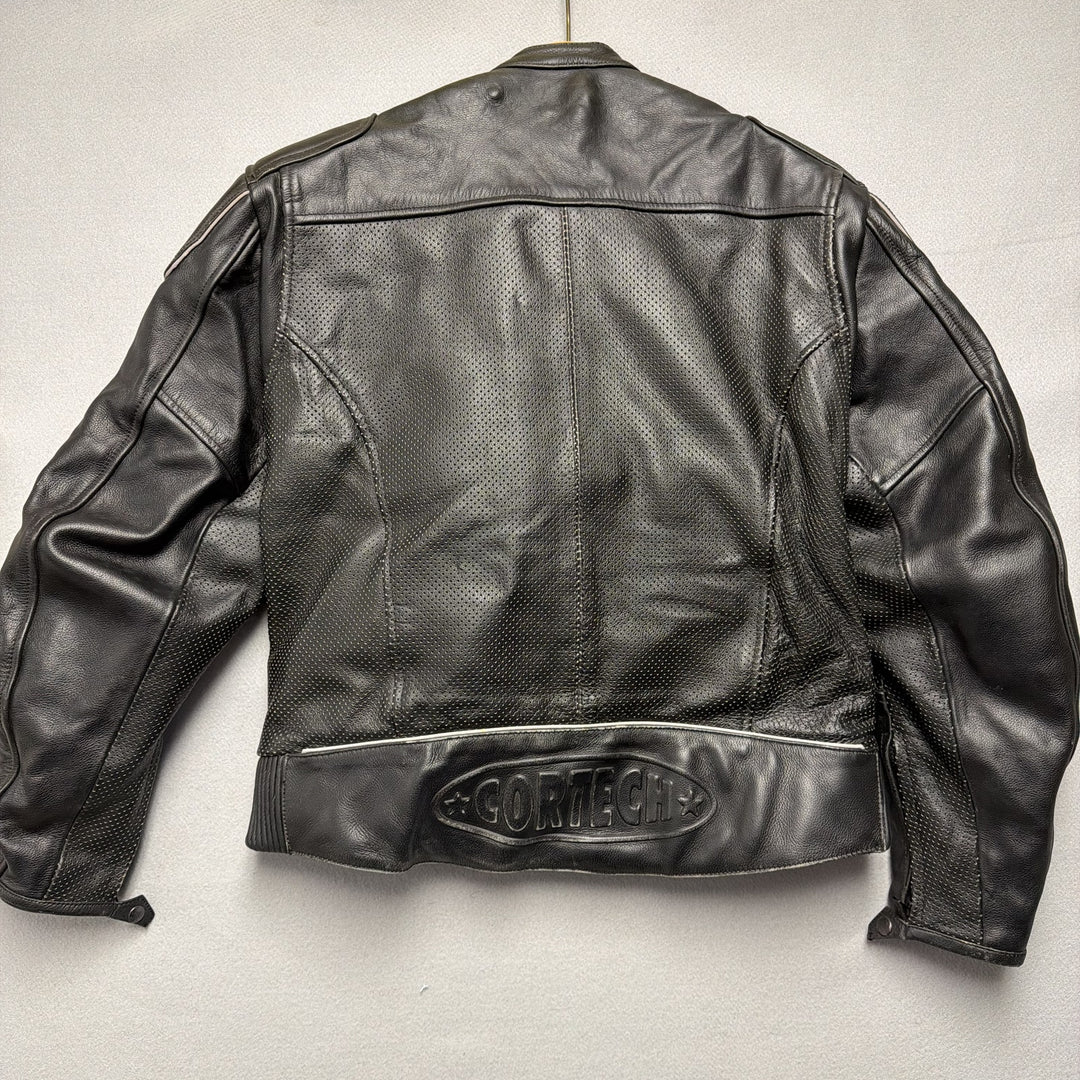 Cortech Padded Motorcycle Riding Leather Jacket Size XL