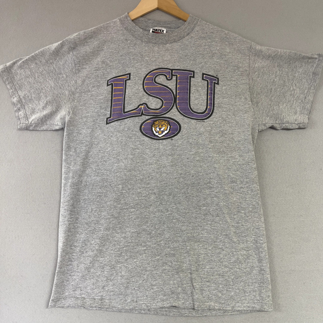 Vintage LSU Tigers Gray T Shirt Size Large