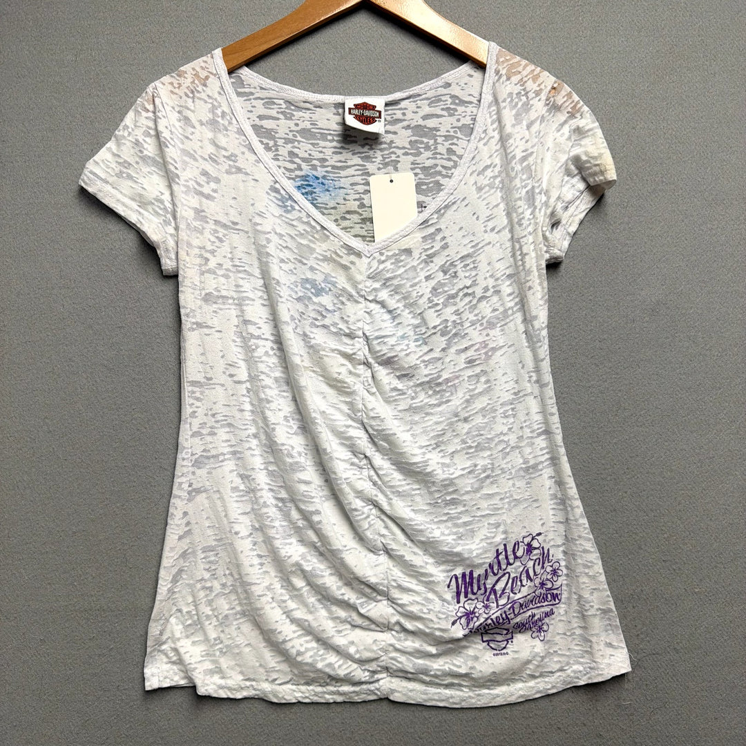Harley Davidson South Carolina Burnout V Neck T Shirt Size Large
